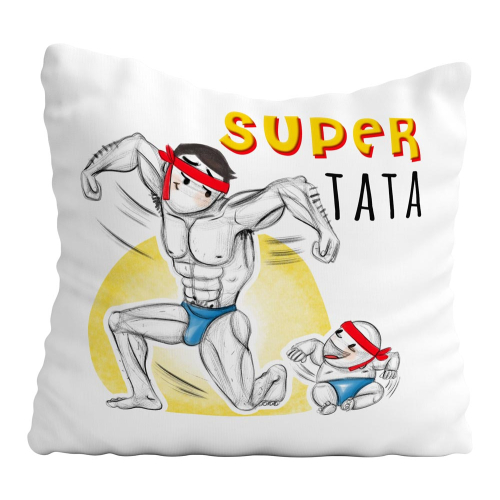 PODUSZKA PREZENT JASIEK NA DZIEŃ  TATY OJCA SUPER TATA ZABAWNE PAMIĄTKA