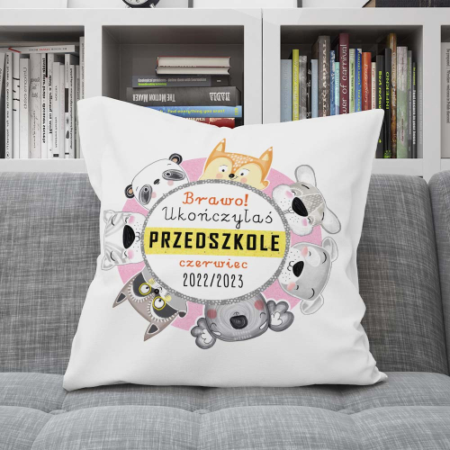 PODUSZKA PREZENT NA ZAKOŃCZENIE PRZEDSZKOLA ONA ZWIERZĘTA