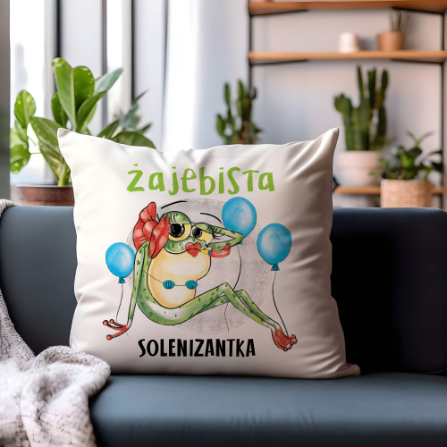 PODUSZKA PREZENT NA URODZINY ŻAJEBISTA SOLENIZANTKA ŻABA