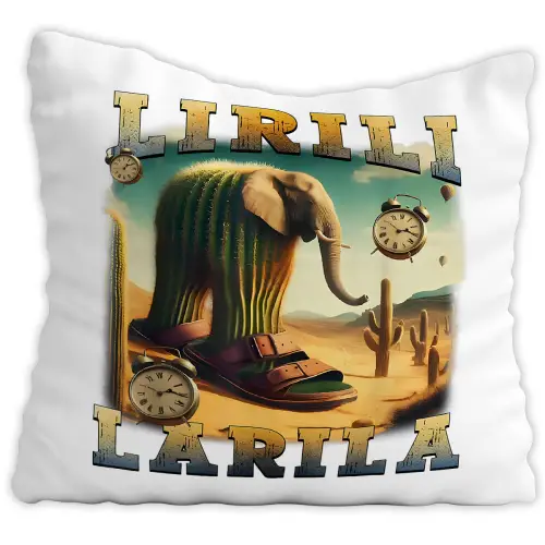 Poduszka Lirili Larila Cactus Elephant Italian Brainrot Viral Tiktok Prezent