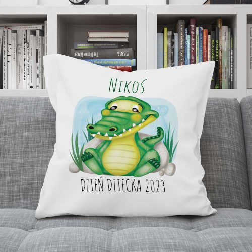 Poduszka Prezent DZIEŃ DZIECKA Krokodyl IMIĘ