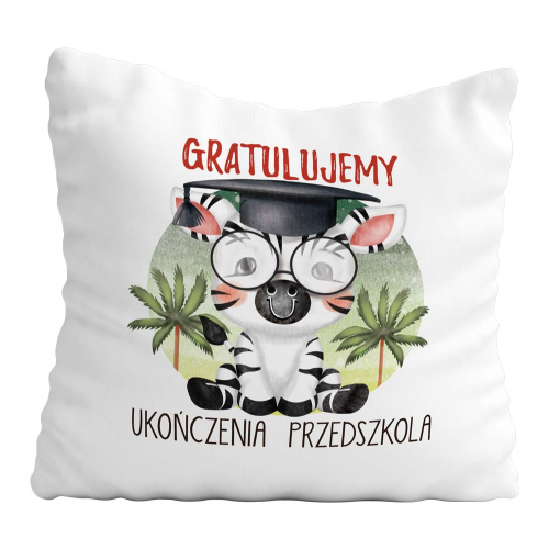 Poduszka Prezent Zakończenie Przedszkola Zebra