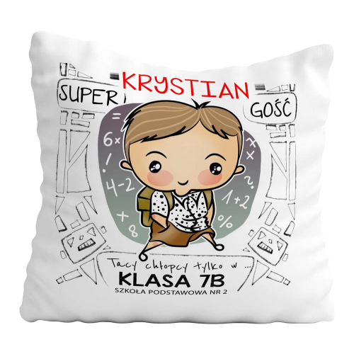 Poduszka Dzień Chłopaka Prezent Klasa Imię Szkoła Personalizacja Kolega