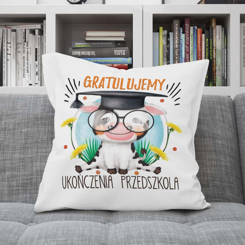 Poduszka Prezent Zakończenie Przedszkola Krówka