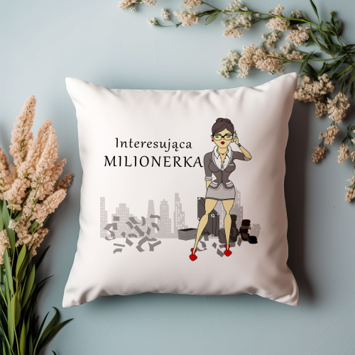 UPOMINEK PODUSZKA PREZENT ZAWÓD KOBIETA BIZNESWOMAN MILIONERKA