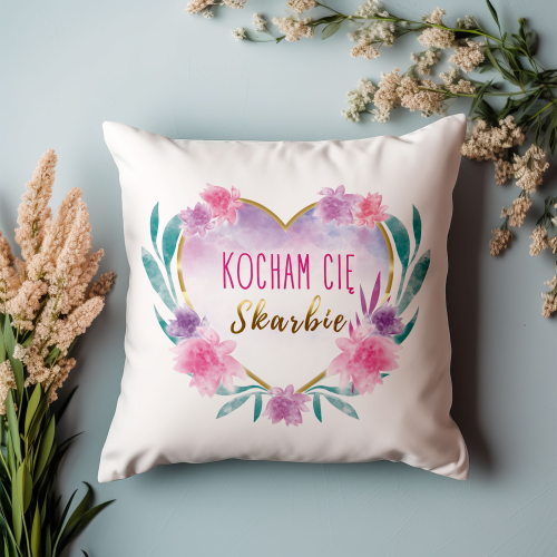 Poduszka Prezent Walentynki KOCHAM SKARBIE
