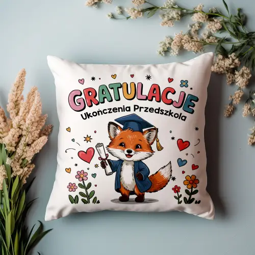 PODUSZKA PREZENT NA ZAKOŃCZENIE ROKU DZIECKU UPOMINEK PRZEDSZKOLE LISKI