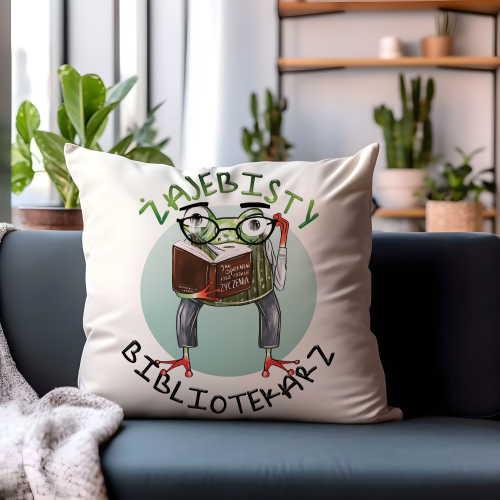 Poduszka Prezent Praca Żajebisty BIBLIOTEKARZ