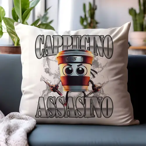 Poduszka Cappuccino Assassino Capucino Asasino Italian Brainrot Prezent