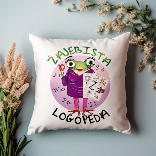 Poduszka Prezent Praca Zawód Żajebista LOGOPEDA