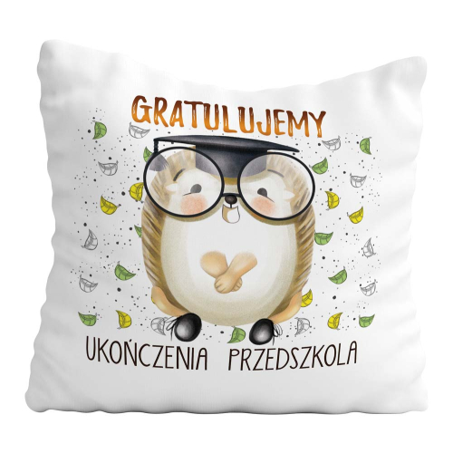 PODUSZKA PREZENT NA ZAKOŃCZENIE PRZEDSZKOLA ZWIERZĘTA JEŻYK GRATULACJE DZIECKO