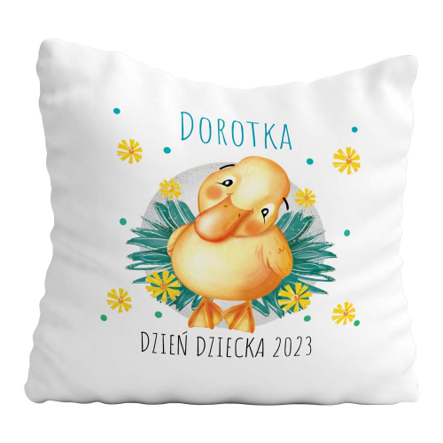 Poduszka Prezent DZIEŃ DZIECKA Kaczuszka IMIĘ
