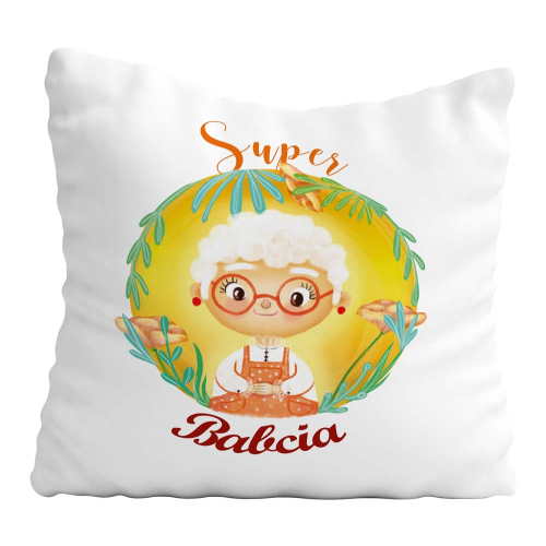 PODUSZKA PREZENT JASIEK NA DZIEŃ BABCI SUPER BABCIA UPOMINEK