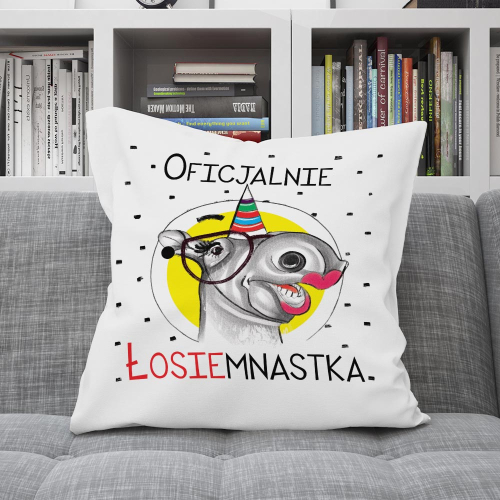 PODUSZKA PREZENT URODZINY ŁOSIEMNASTKA ŚMIESZNY ŁOŚ