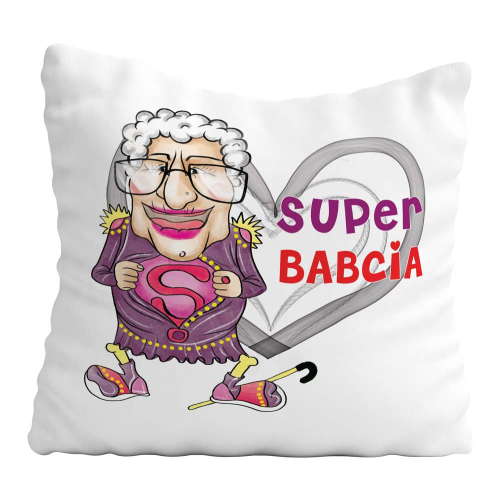 PODUSZKA JASIEK PREZENT DZIEŃ BABCI SUPER BABCIA KOBIETA