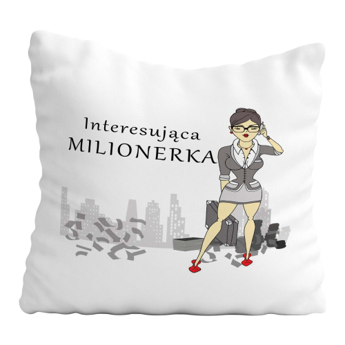 UPOMINEK PODUSZKA PREZENT ZAWÓD KOBIETA BIZNESWOMAN MILIONERKA