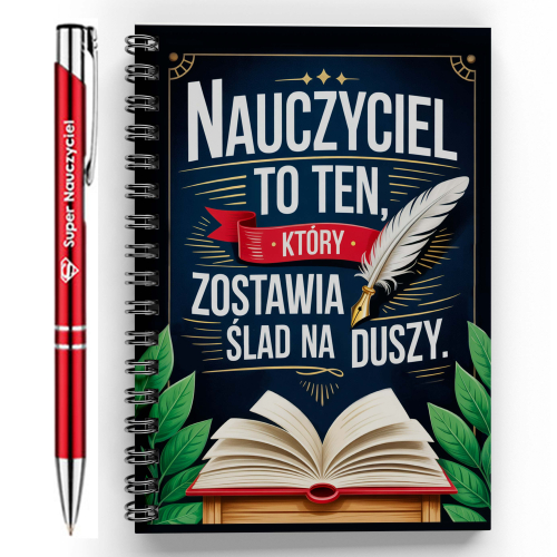Prezent NAUCZYCIELA Koniec Roku NOTES + DŁUGOPIS DO SZKOŁY PRZEDSZKOLE