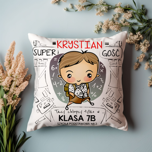 Poduszka Dzień Chłopaka Prezent Klasa Imię Szkoła Personalizacja Kolega