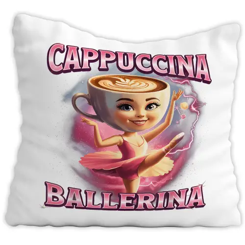 Poduszka Cappuccina Ballerina Italian Brainrot Viral Tiktok Prezent