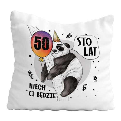 PODUSZKA PREZENT NA URODZINY PANDA PERSONALIZACJA DOWOLNY WIEK ZWIERZĘTA