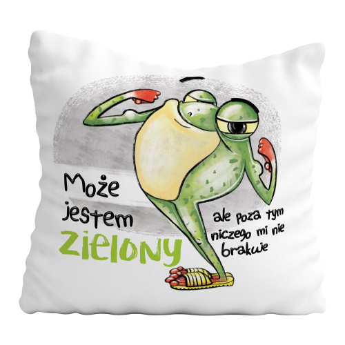 Poduszka Prezent Żaba JESTEM ZIELONY