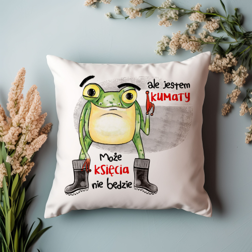 Poduszka Prezent Żaba JESTEM KUMATY