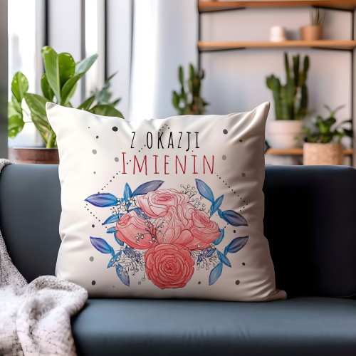 Poduszka Prezent IMIENINY kwiaty