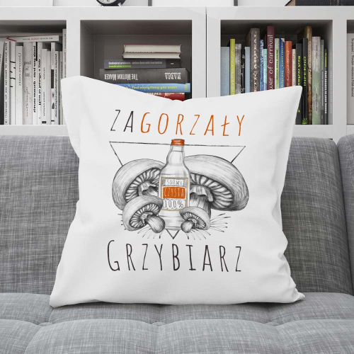 PODUSZKA PREZENT HOBBY GRZYBY GRZYBIARZ GRZYBOBRANIE UPOMINEK
