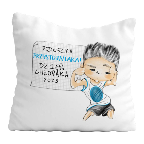 Poduszka Dzień Chłopaka Prezent Personalizacja Imię Klasa Szkoła Uczeń