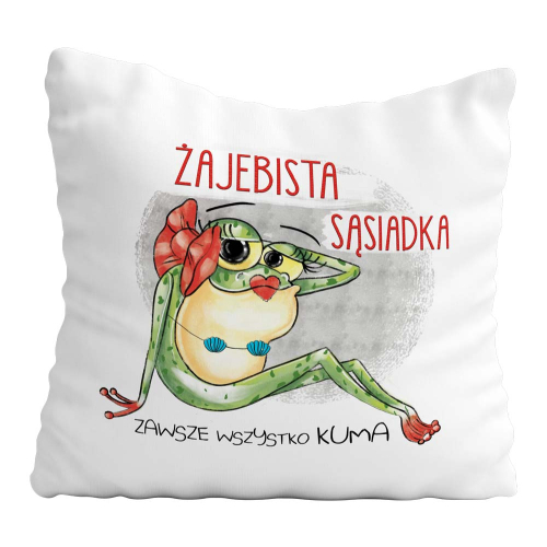 PODUSZKA ZABAWNY PREZENT DLA SĄSIADKI ZNAJOMEJ KOLEŻANKI ŻABA PAMIĄTKA UPOMINEK URODZINY IMIENINY