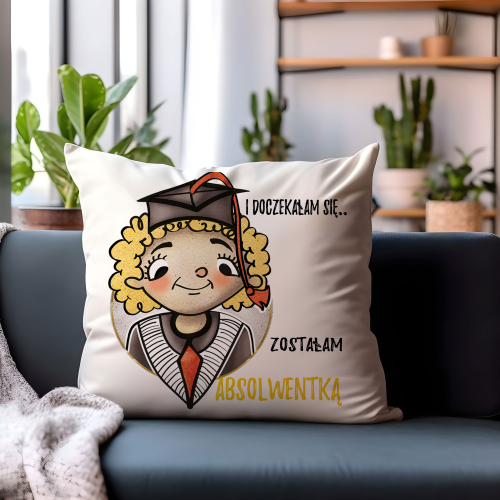 PODUSZKA PREZENT NA UKOŃCZENIE SZKOŁY ABSOLWENTKA UCZENNICA DZIEWCZYNA