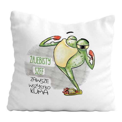 Poduszka Prezent Żaba ŻAJEBISTY SZEF