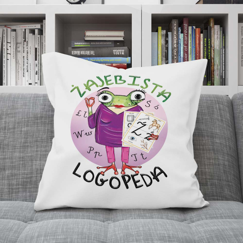 Poduszka Prezent Praca Zawód Żajebista LOGOPEDA