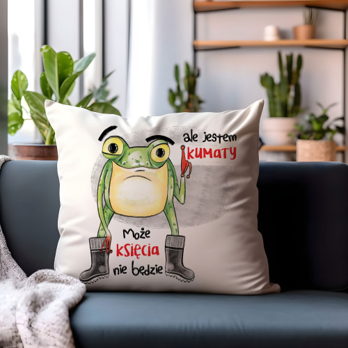 Poduszka Prezent Żaba JESTEM KUMATY