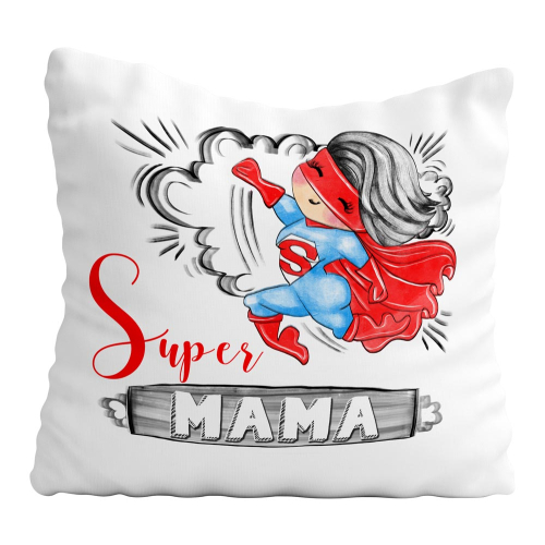 UPOMINEK PODUSZKA PREZENT ŚWIĘTO DLA MAMY TEŚCIOWEJ KOBIETA SUPER MAMA DZIEŃ MATKI ZABAWNE