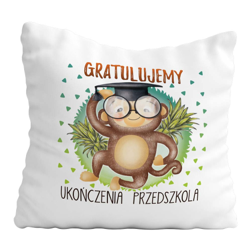Poduszka Prezent Zakończenie Przedszkola Małpka