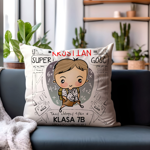 Poduszka Dzień Chłopaka Prezent Klasa Imię Szkoła Personalizacja Kolega