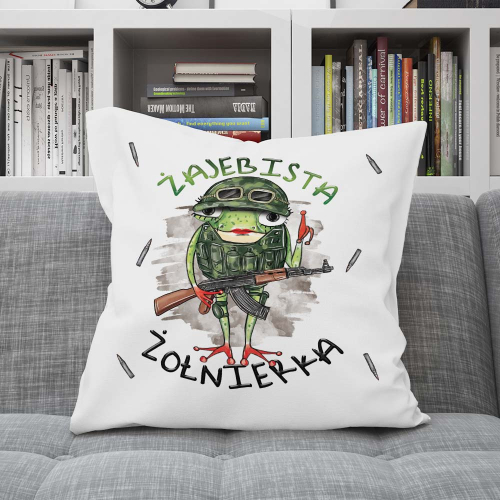 Poduszka Prezent Praca Żajebista ŻOŁNIERKA