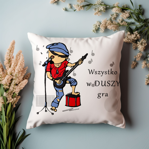 UPOMINEK PODUSZKA PREZENT ZAWÓD GITARZYSTA MUZYK PIOSENKARZ