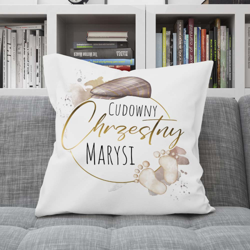 Poduszka Prezent Pamiątka Chrzest Data Imię Narodziny Dziecka Personalizacja