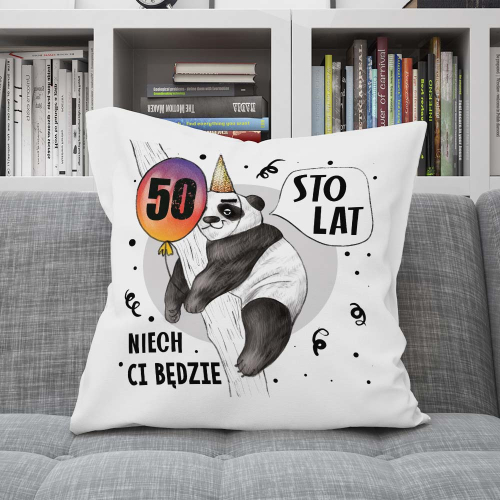 PODUSZKA PREZENT NA URODZINY PANDA PERSONALIZACJA DOWOLNY WIEK ZWIERZĘTA