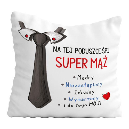 Poduszka Prezent Walentynki SUPER MĄŻ