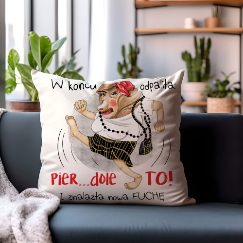 Poduszka Prezent Praca NOSACZ ONA Nowa Fucha