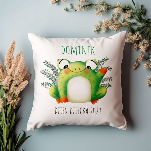 Poduszka Prezent DZIEŃ DZIECKA Żabka IMIĘ