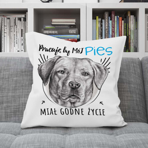 Poduszka Prezent Pies Rasa LABRADOR pracuję by