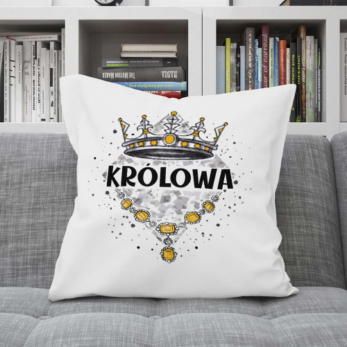 Poduszka Prezent Małżeństwo Para Ślub KRÓLOWA