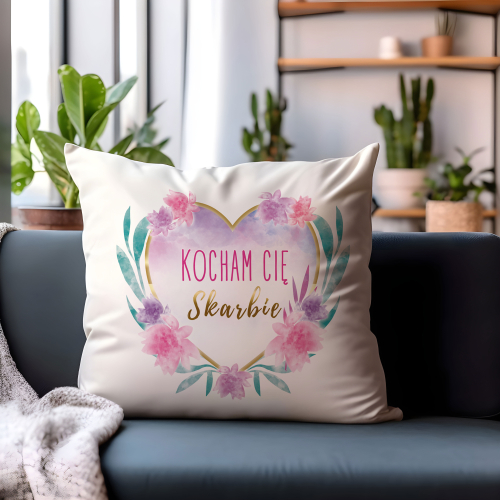 Poduszka Prezent Walentynki KOCHAM SKARBIE