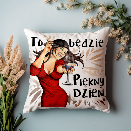 Poduszka Prezent Dzień Kobiet PIĘKNY DZIEŃ