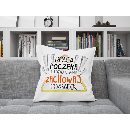 PPODUSZKA ŚMIESZNY PREZENT PRACA POCZEKA - ŁÓŻKO STYGNIE