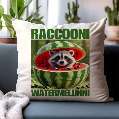 Poduszka Raccooni Watermelunni Italian Brainrot Viral Tiktok Prezent